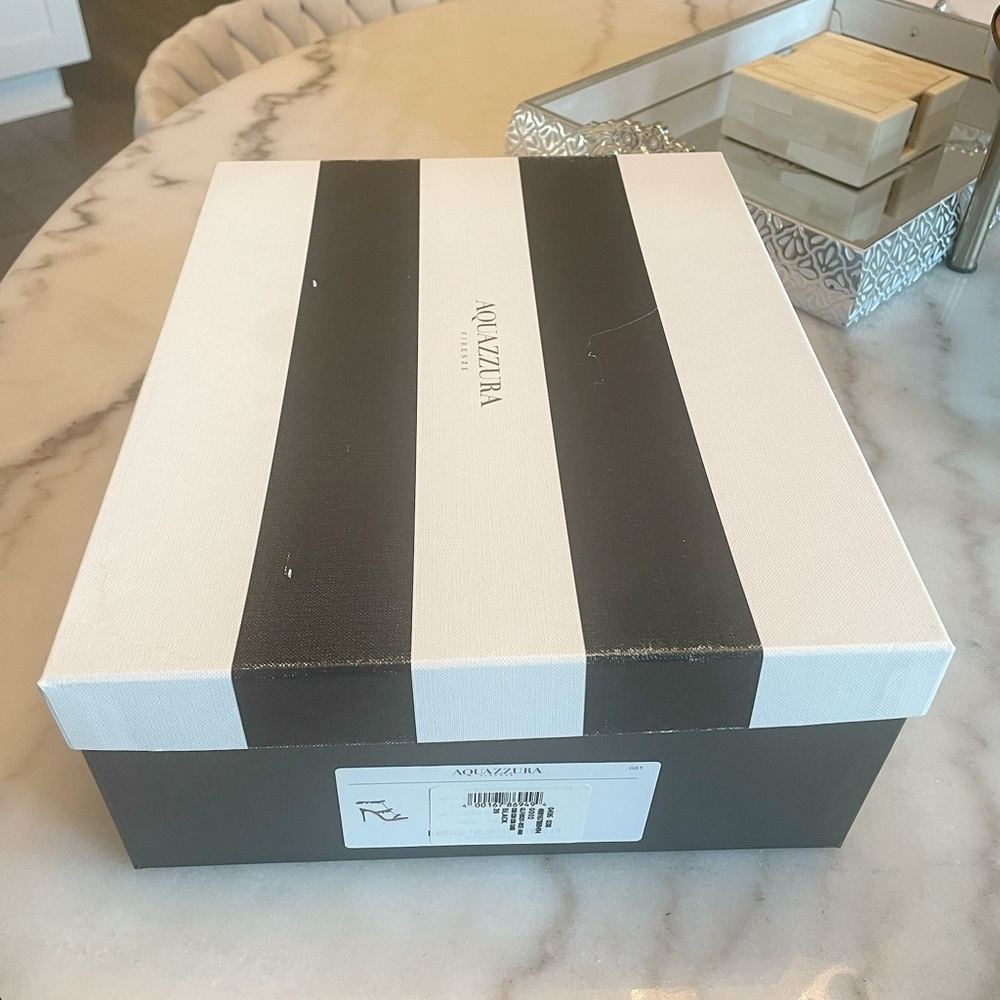 Aquazzura Black Pom Pom Sandals - Picture 10 of 11